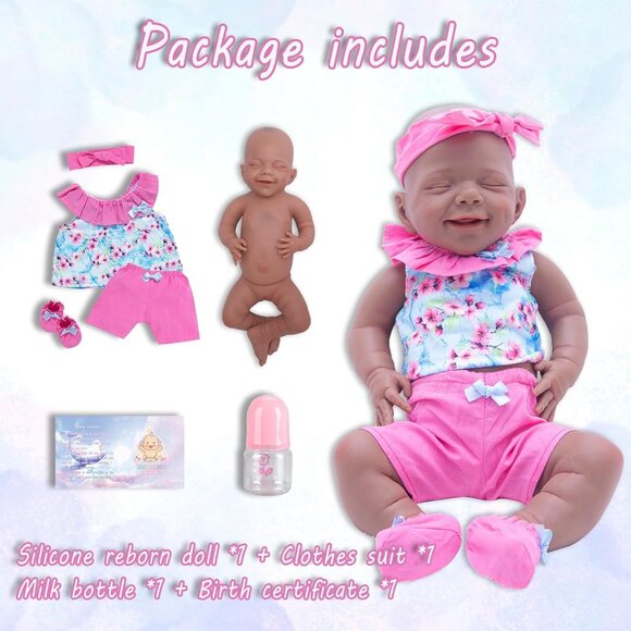 Full Body Platinum Silicone Baby Dolls Newborn Bella-tan Reborn Baby Girl - Picture 5 of 6